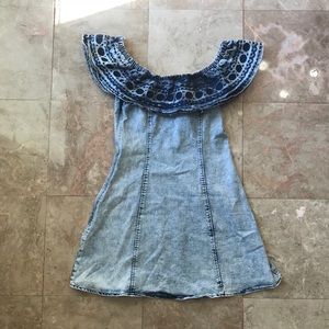 Fashion Nova Off The Shoulder Denim Dress